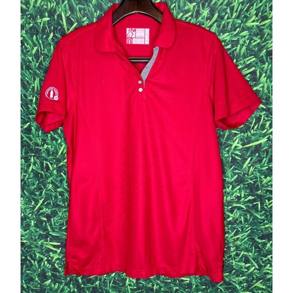 Chick-Fil-A Oobe Team Uniform Employee Women’s Large Red Short Sleeve Polo Shirt - Picture 2 of 4